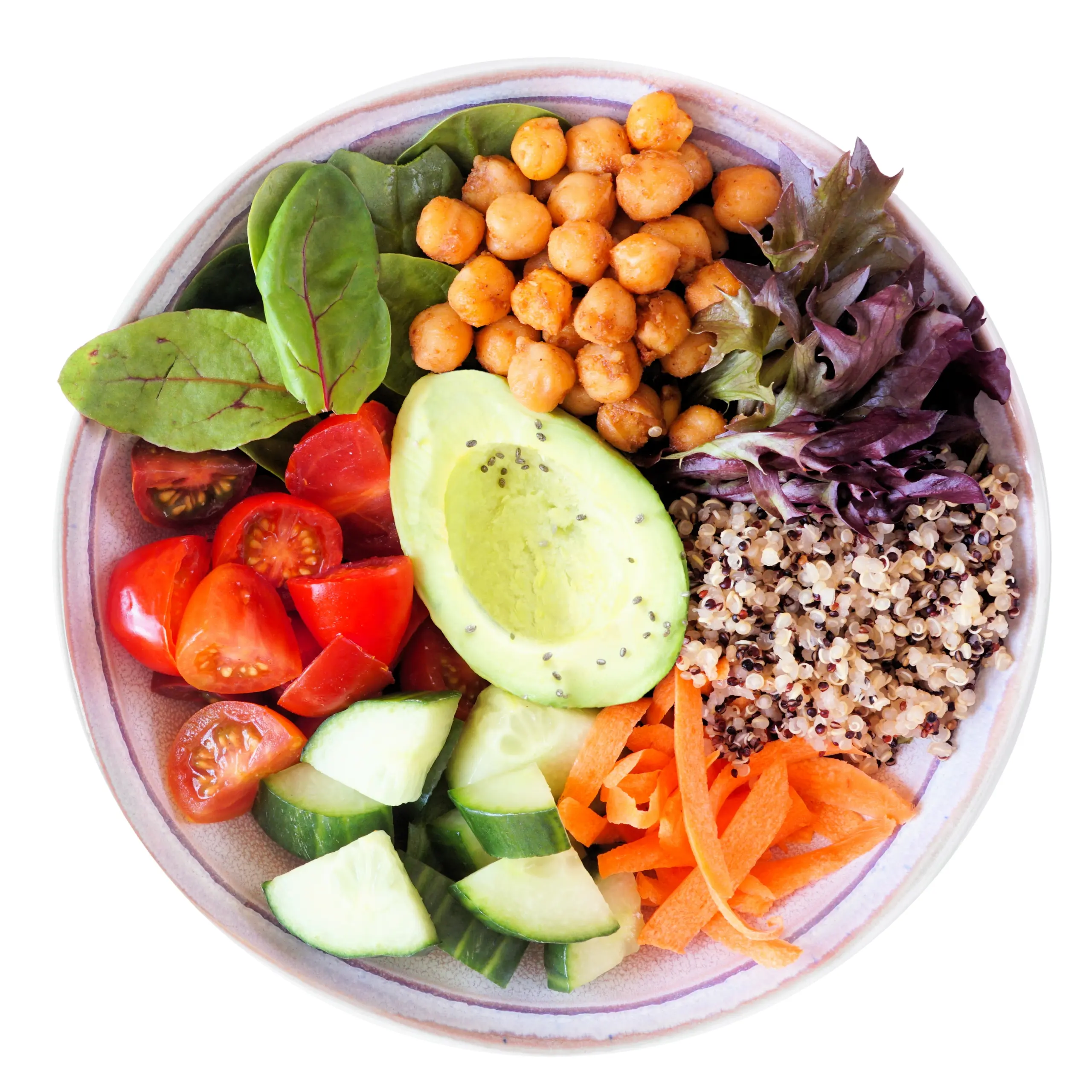 Healthy,Homemade,Salad,Bowl,With,Avocado,,Chickpeas,,Quinoa,And,Vegetables.
