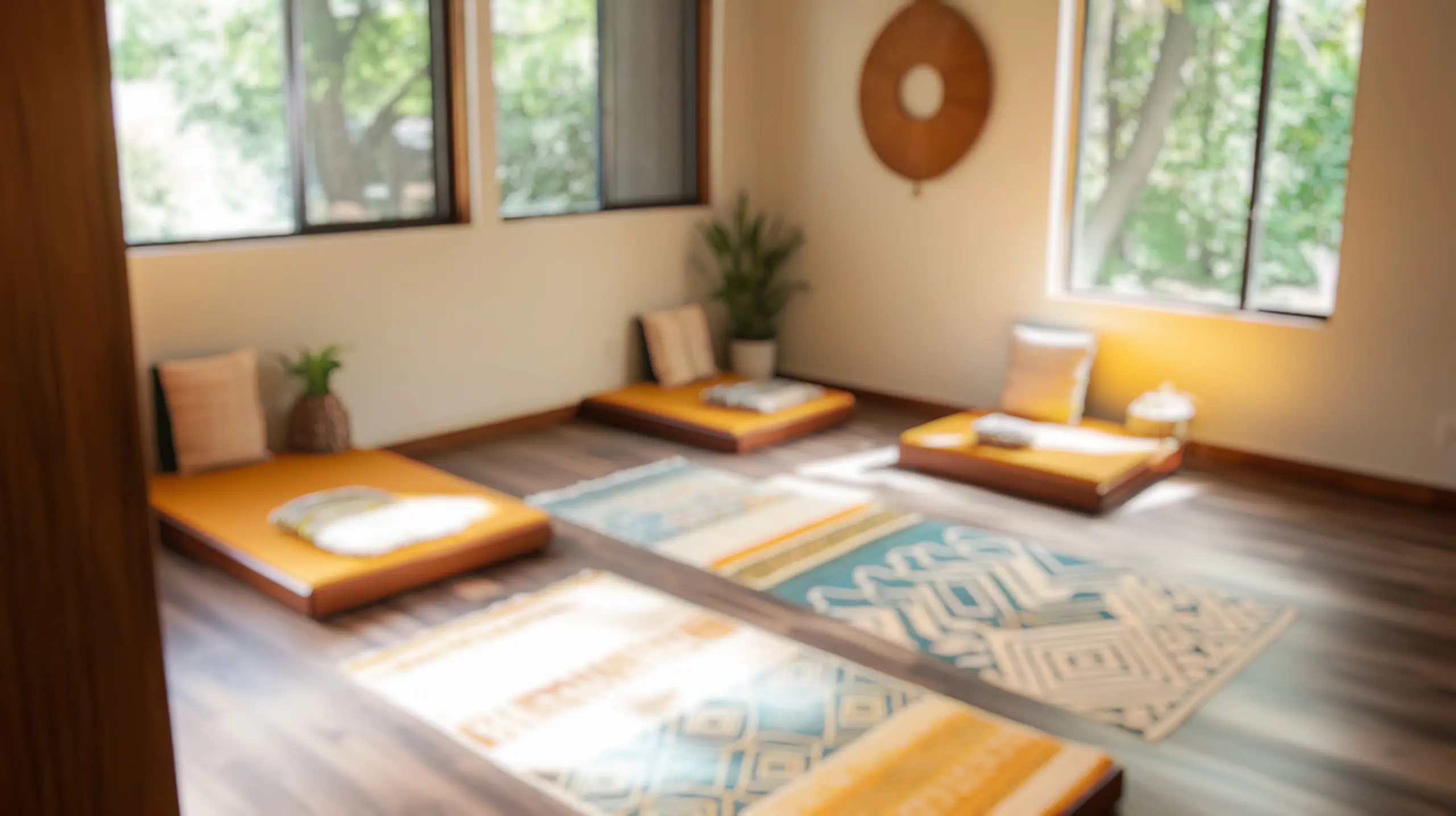 peaceful therapy space prepared for mindfulness-based recovery work