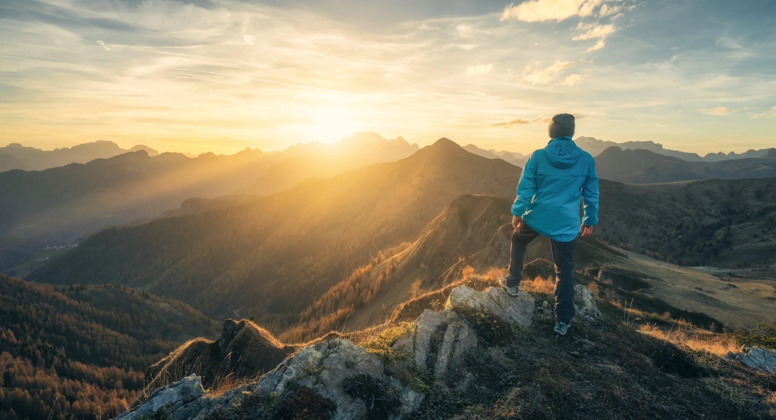 person walking confidently on a forest trail during recovery